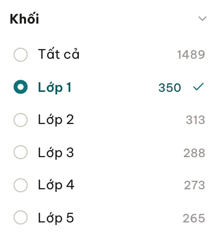The Giáo Án AI template library, a catalogue of lesson templates filtered by grade and subject.